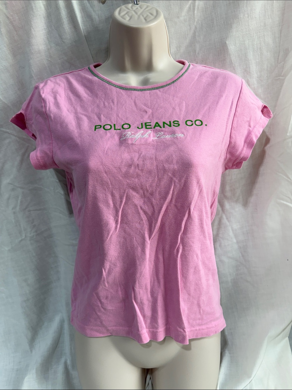 Y2K Ralph Lauren Women’s Pink Logo Tee